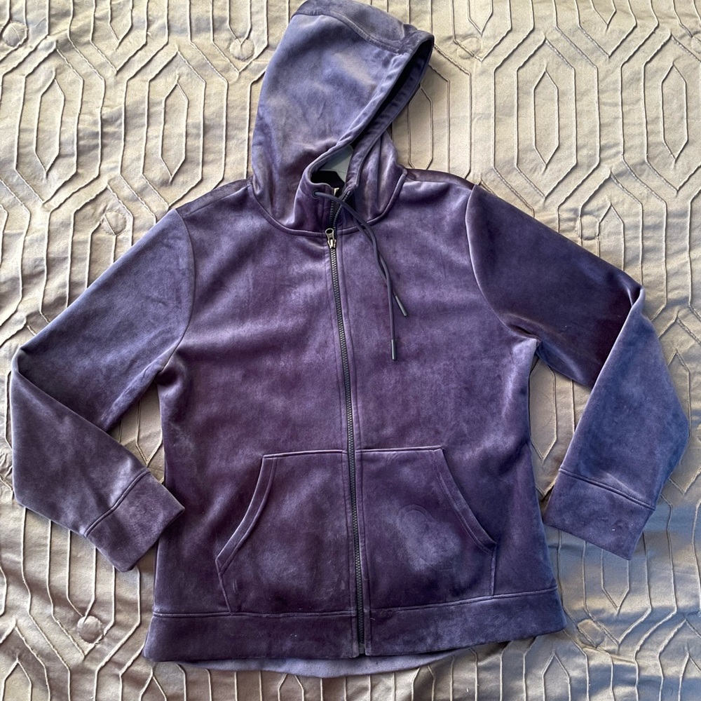 Time and Tru Sweater Woman's XL Black Full-over  Suede Hoodie